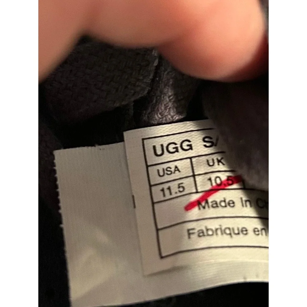 UGG Australia Men's Roxford Bomber Dark Gray Suede Fur Lined Sneakers‎ Size 11.5